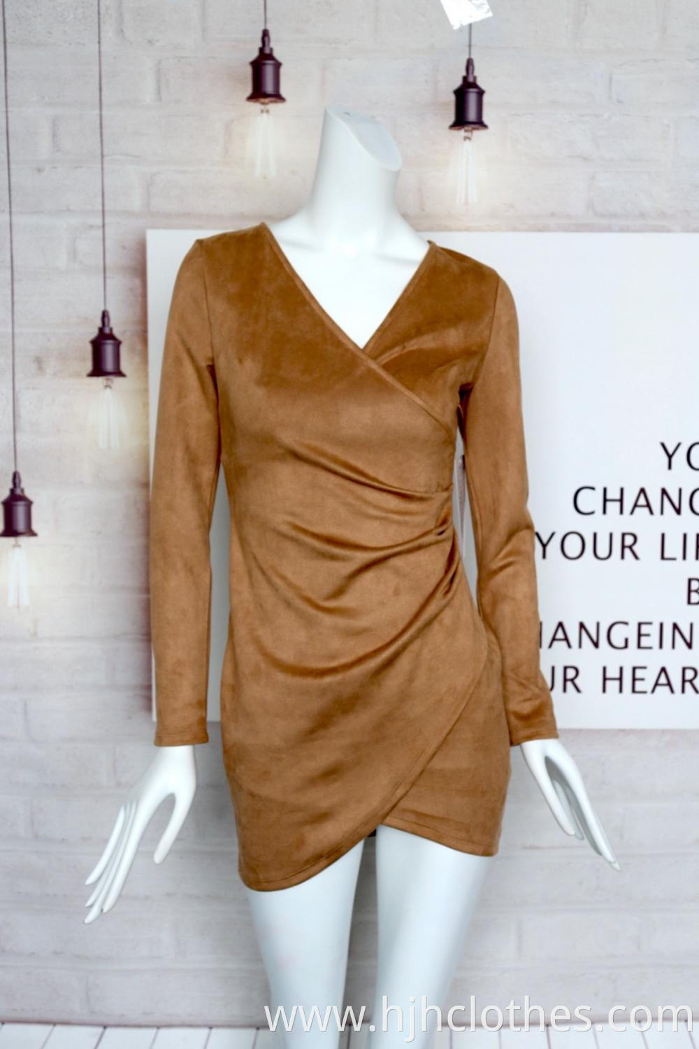Hot Sale Women's Suede Fabric Dress
